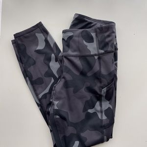 Black Camo Leggings with zip pockets